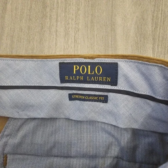 Polo Ralph Lauren Pants Mens 38/32 Brown Corduroy Chino Classic Fit Stretch Logo - Picture 7 of 10